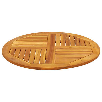 Round Solid Acacia Wood Table Top Ø80x2.2 cm - Natural Finish