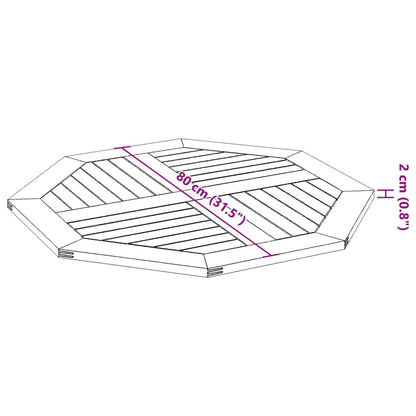 Octagonal Acacia Wood Table Top, 80x80 cm, Solid & Stylish
