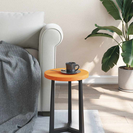 Solid Wood Pine Round Table Top, Wax Brown Ø30x2.5 cm