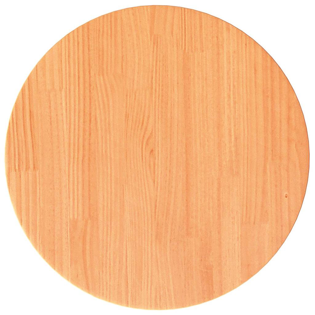 Round Solid Pine Table Top, Wax Brown Finish, Ø40x2.5 cm