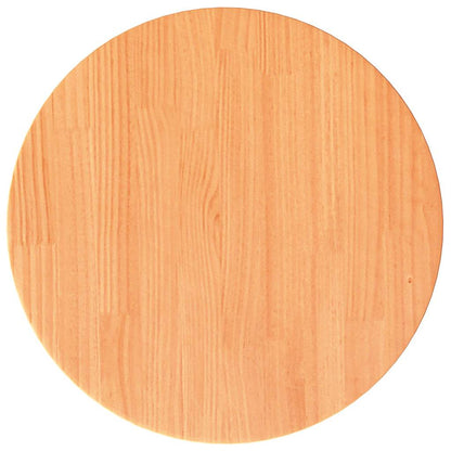 Round Solid Pine Table Top, Wax Brown Finish, Ø40x2.5 cm