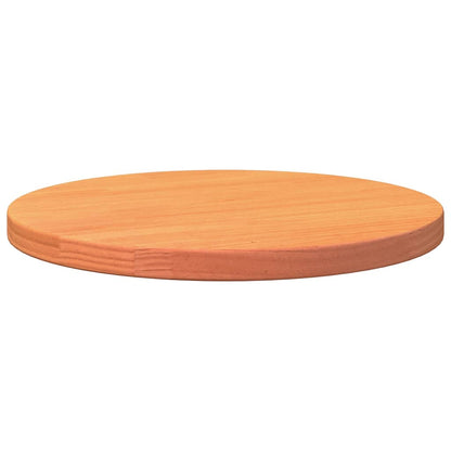 Round Solid Pine Table Top, Wax Brown Finish, Ø40x2.5 cm