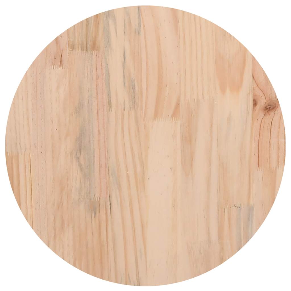 Round Solid Pine Table Top, Wax Brown Finish, Ø40x2.5 cm