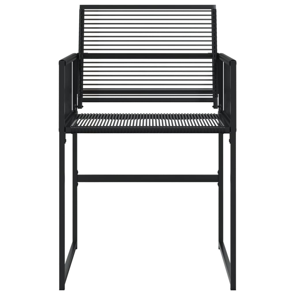 4-Piece Black Poly Rattan Garden Chairs - Stylish & Durable