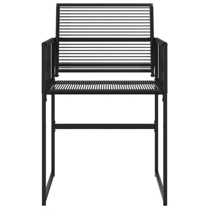 4-Piece Black Poly Rattan Garden Chairs - Stylish & Durable