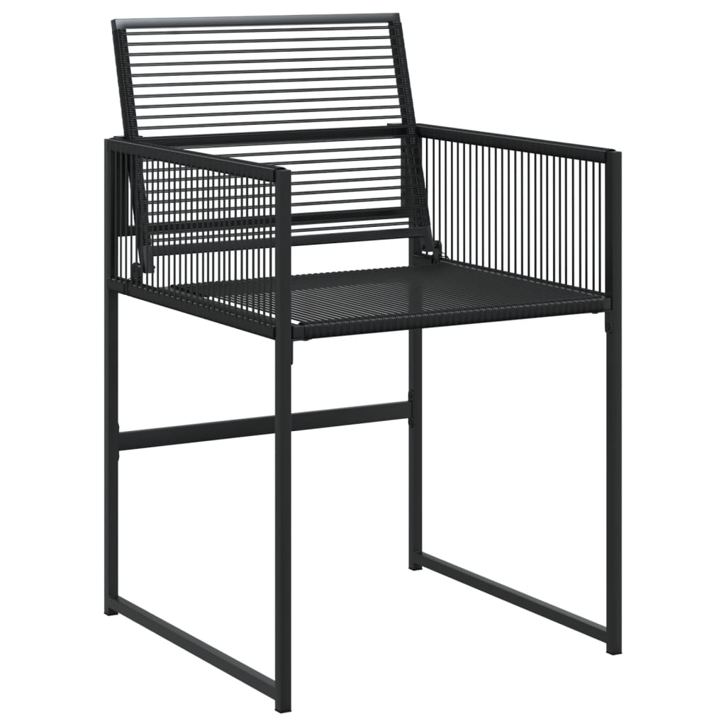 4-Piece Black Poly Rattan Garden Chairs - Stylish & Durable