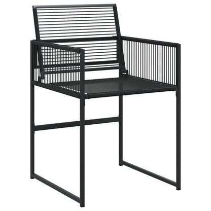 4-Piece Black Poly Rattan Garden Chairs - Stylish & Durable