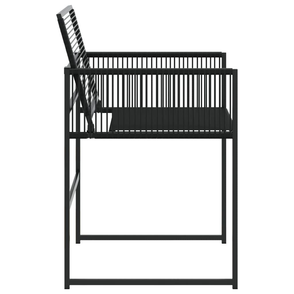 4-Piece Black Poly Rattan Garden Chairs - Stylish & Durable