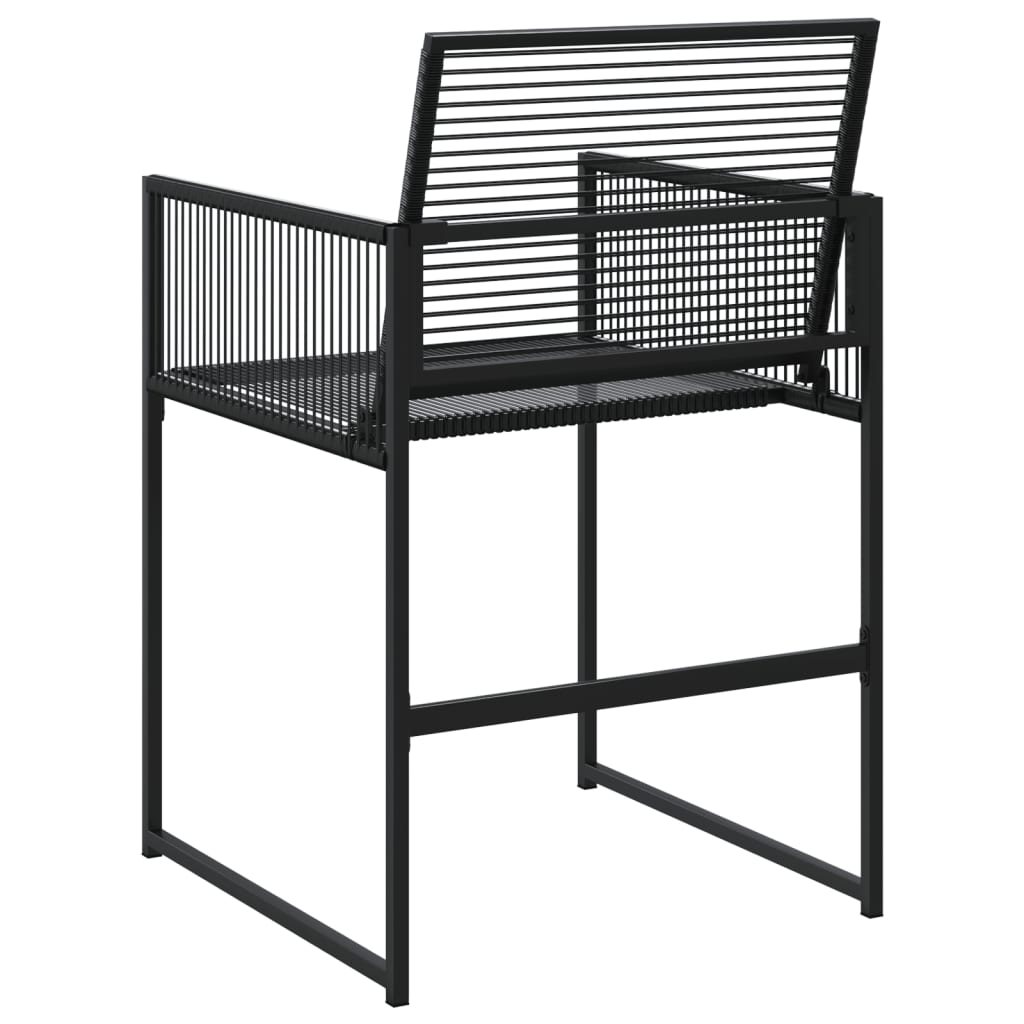 4-Piece Black Poly Rattan Garden Chairs - Stylish & Durable
