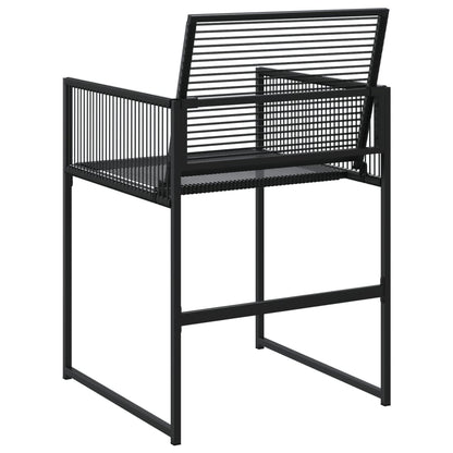 4-Piece Black Poly Rattan Garden Chairs - Stylish & Durable
