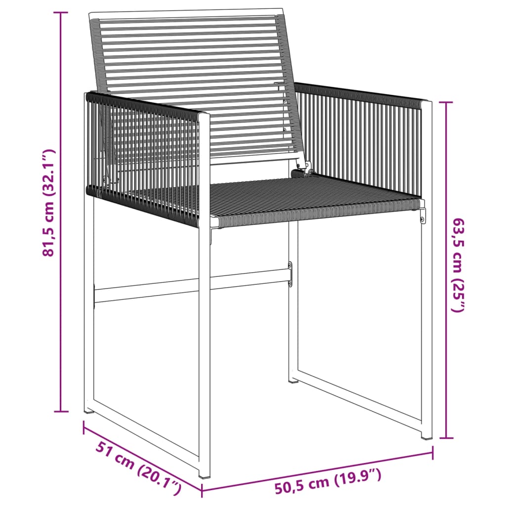4-Piece Black Poly Rattan Garden Chairs - Stylish & Durable