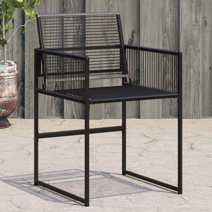 4-Piece Black Poly Rattan Garden Chairs - Stylish & Durable