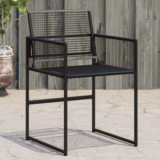 4-Piece Black Poly Rattan Garden Chairs - Stylish & Durable