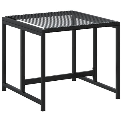 Black Poly Rattan Garden Stools Set of 4 - Stylish Outdoor Seating