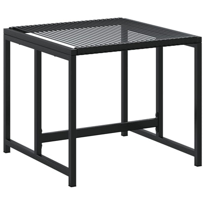 Black Poly Rattan Garden Stools Set of 4 - Stylish Outdoor Seating
