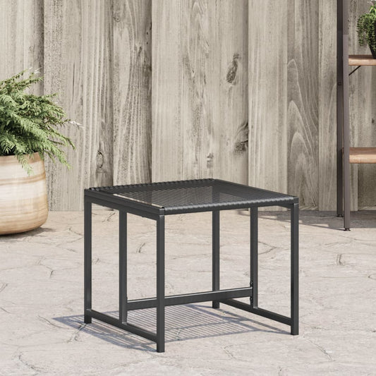 Black Poly Rattan Garden Stools Set of 4 - Stylish Outdoor Seating
