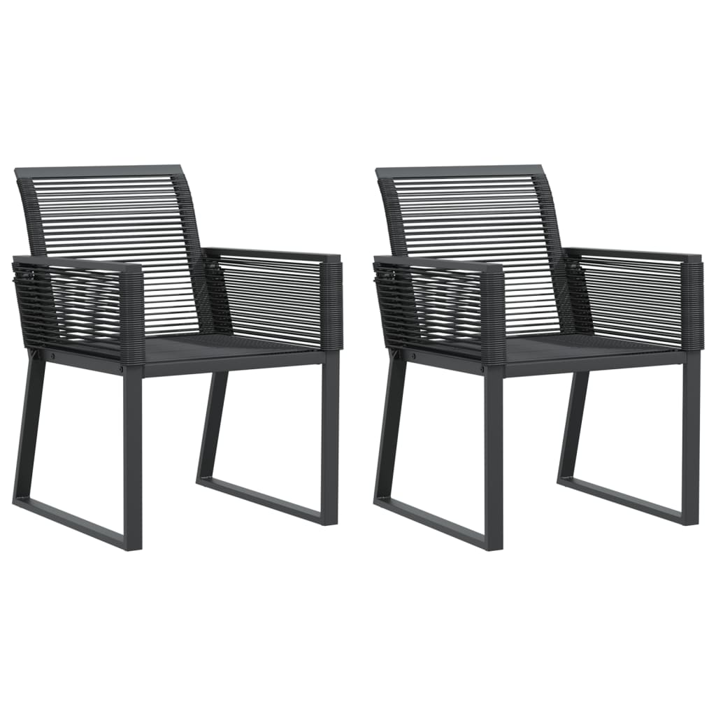 Black Poly Rattan Garden Chairs Set of 2 - Stylish & Durable
