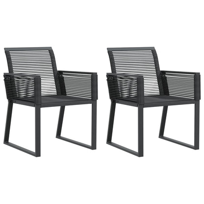 Black Poly Rattan Garden Chairs Set of 2 - Stylish & Durable