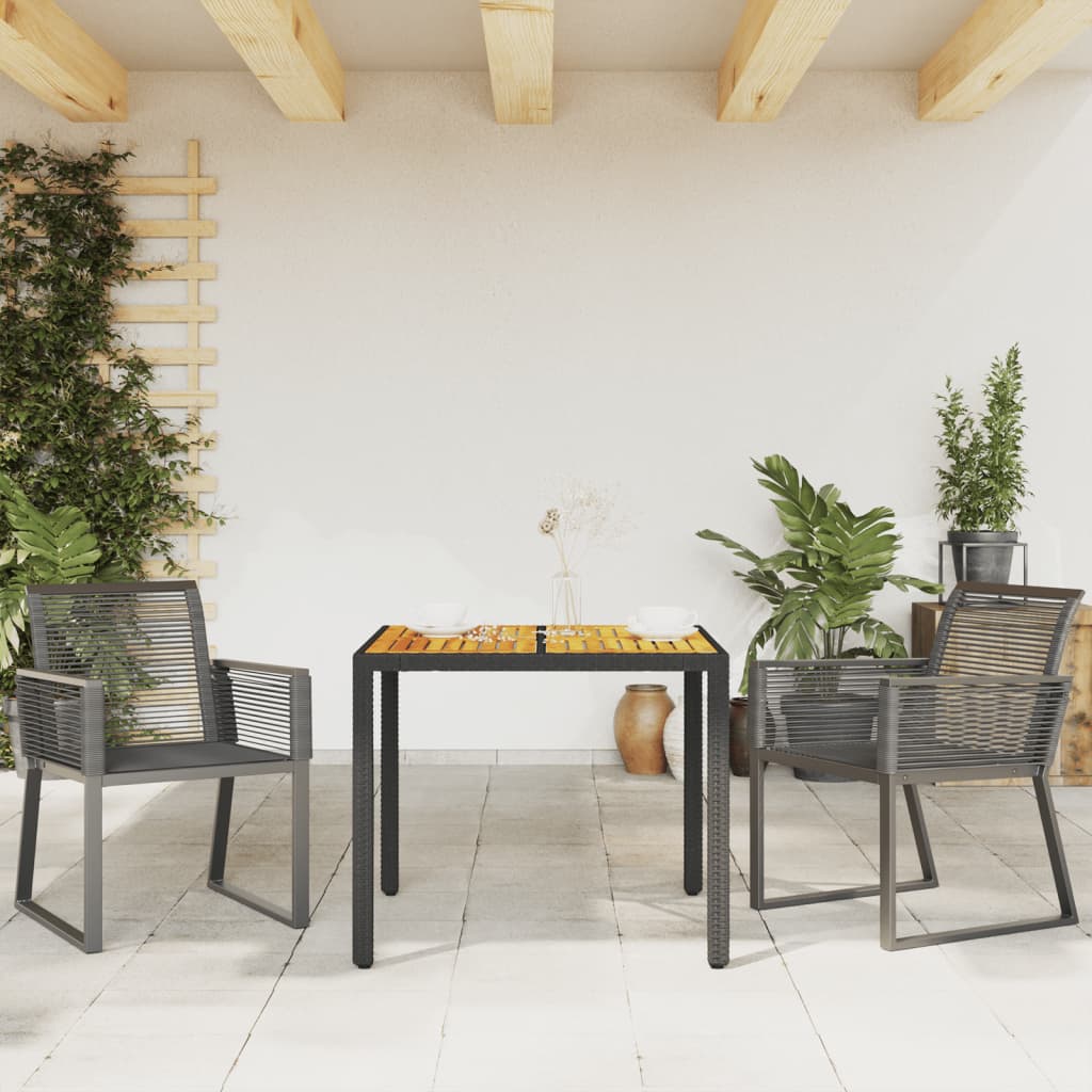 Black Poly Rattan Garden Chairs Set of 2 - Stylish & Durable