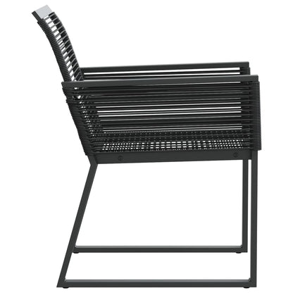 Black Poly Rattan Garden Chairs Set of 2 - Stylish & Durable