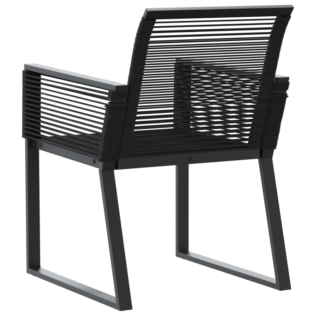 Black Poly Rattan Garden Chairs Set of 2 - Stylish & Durable