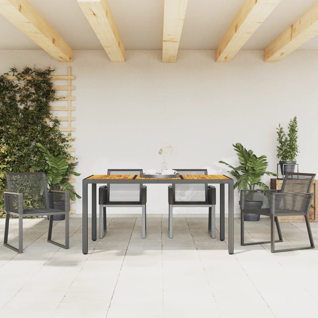 4-Piece Black Poly Rattan Garden Chairs - Stylish & Durable