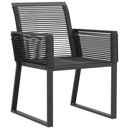 4-Piece Black Poly Rattan Garden Chairs - Stylish & Durable