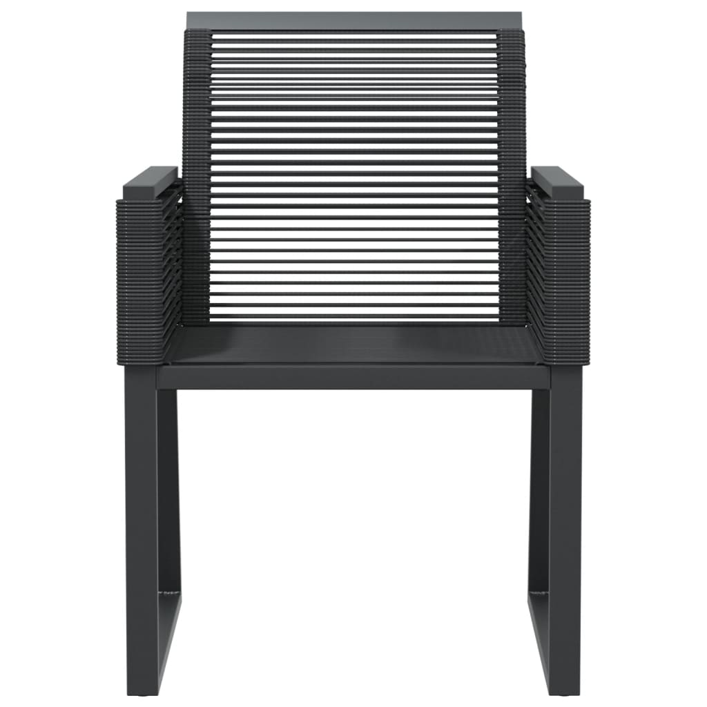 4-Piece Black Poly Rattan Garden Chairs - Stylish & Durable
