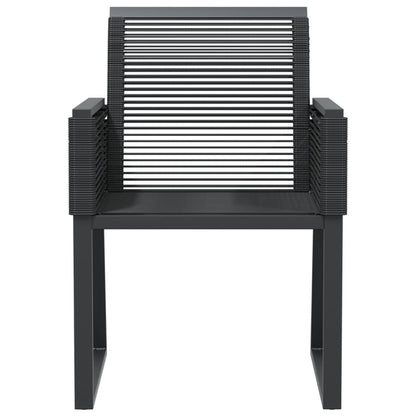 4-Piece Black Poly Rattan Garden Chairs - Stylish & Durable