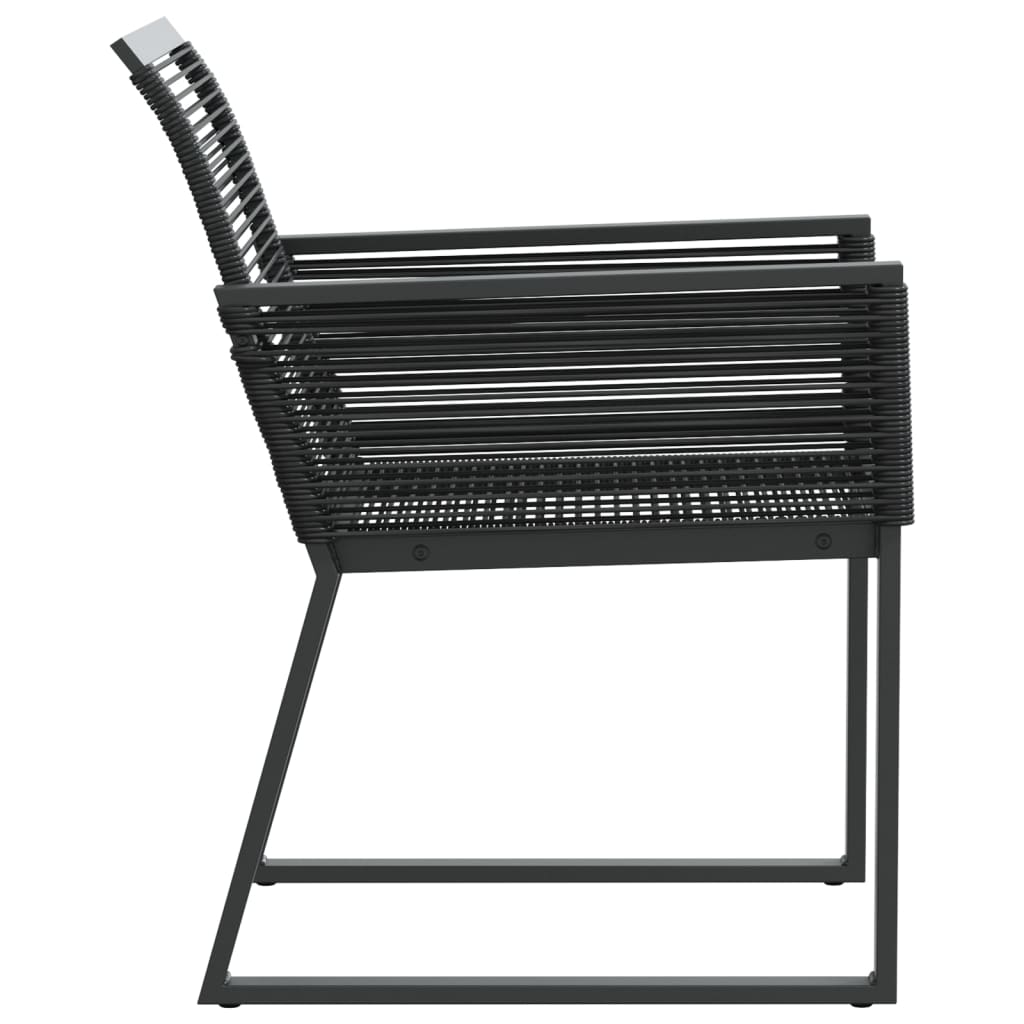 4-Piece Black Poly Rattan Garden Chairs - Stylish & Durable