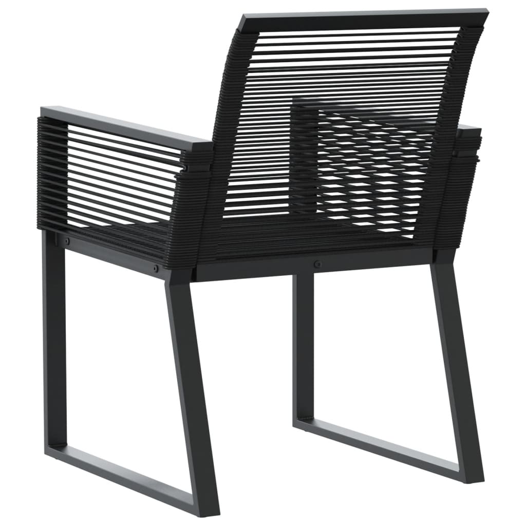 4-Piece Black Poly Rattan Garden Chairs - Stylish & Durable