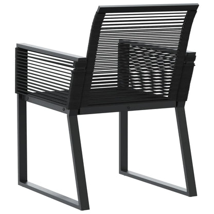 4-Piece Black Poly Rattan Garden Chairs - Stylish & Durable