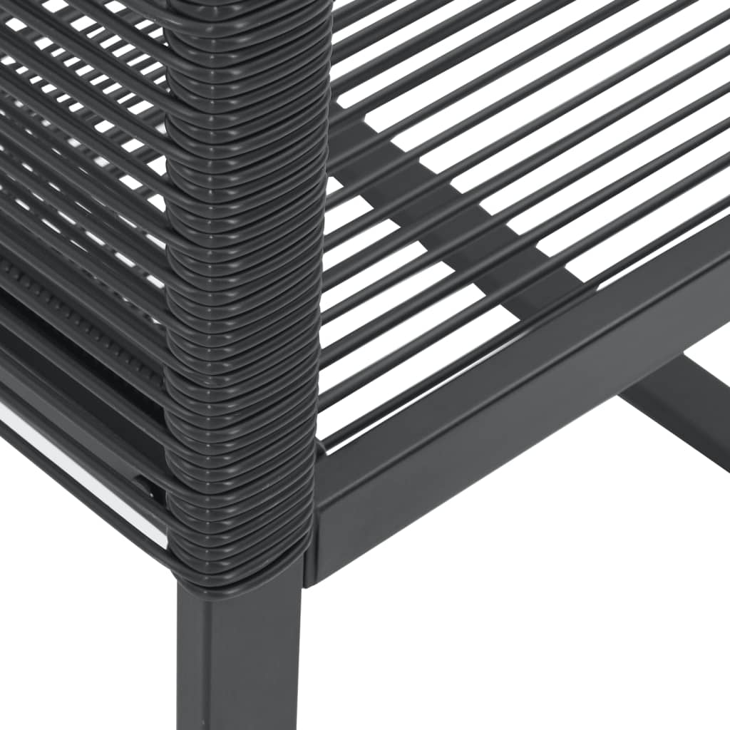 4-Piece Black Poly Rattan Garden Chairs - Stylish & Durable