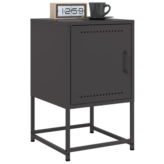 Set of 2 Black Steel Bedside Cabinets - 36x39x60.5 cm