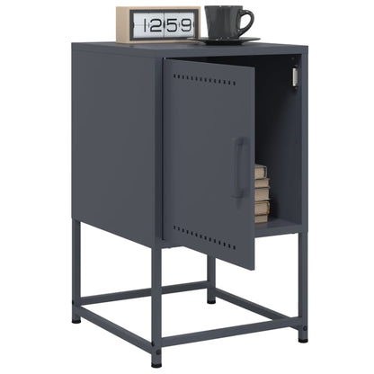 Anthracite Steel Bedside Cabinets, 2 Pcs, 36x39x60.5 cm