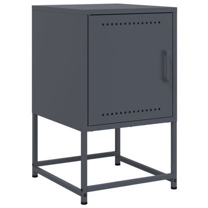 Anthracite Steel Bedside Cabinets, 2 Pcs, 36x39x60.5 cm