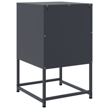 Anthracite Steel Bedside Cabinets, 2 Pcs, 36x39x60.5 cm