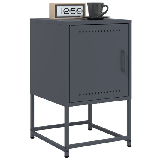 Anthracite Steel Bedside Cabinets, 2 Pcs, 36x39x60.5 cm