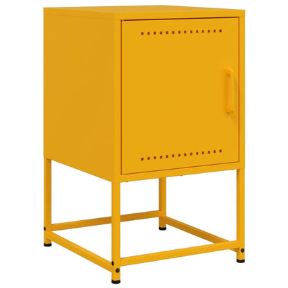 Mustard Yellow Steel Bedside Cabinet - 36x39x60.5 cm