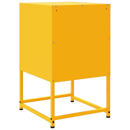 Mustard Yellow Steel Bedside Cabinet - 36x39x60.5 cm