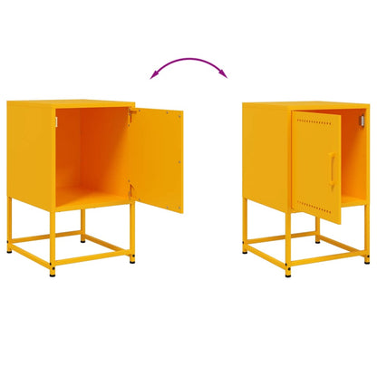 Mustard Yellow Steel Bedside Cabinet - 36x39x60.5 cm