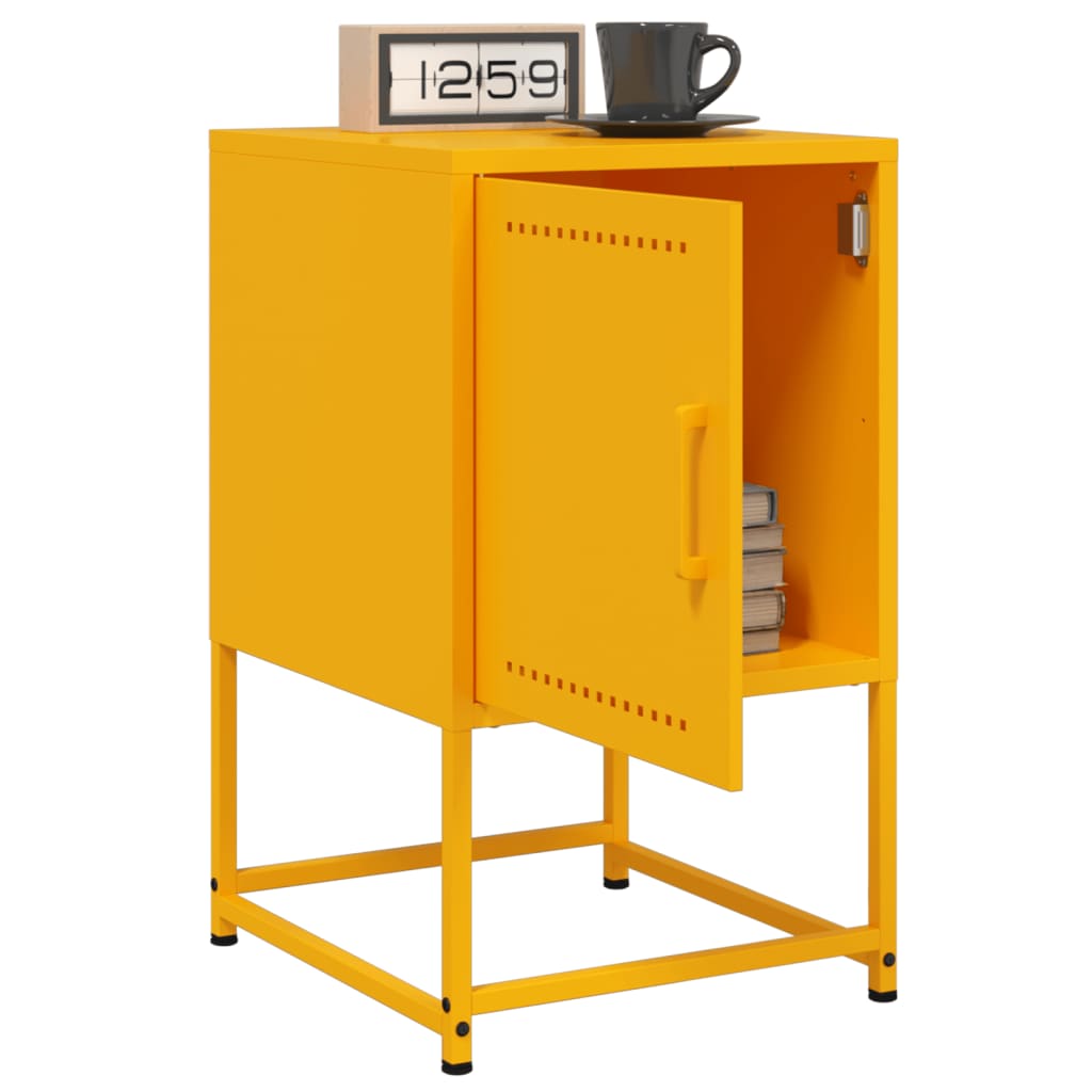 Mustard Yellow Steel Bedside Cabinets 2 pcs - 36x39x60.5 cm