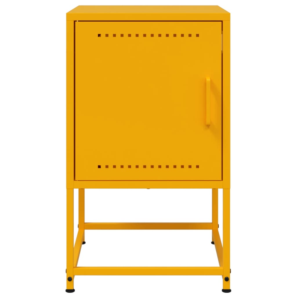 Mustard Yellow Steel Bedside Cabinets 2 pcs - 36x39x60.5 cm