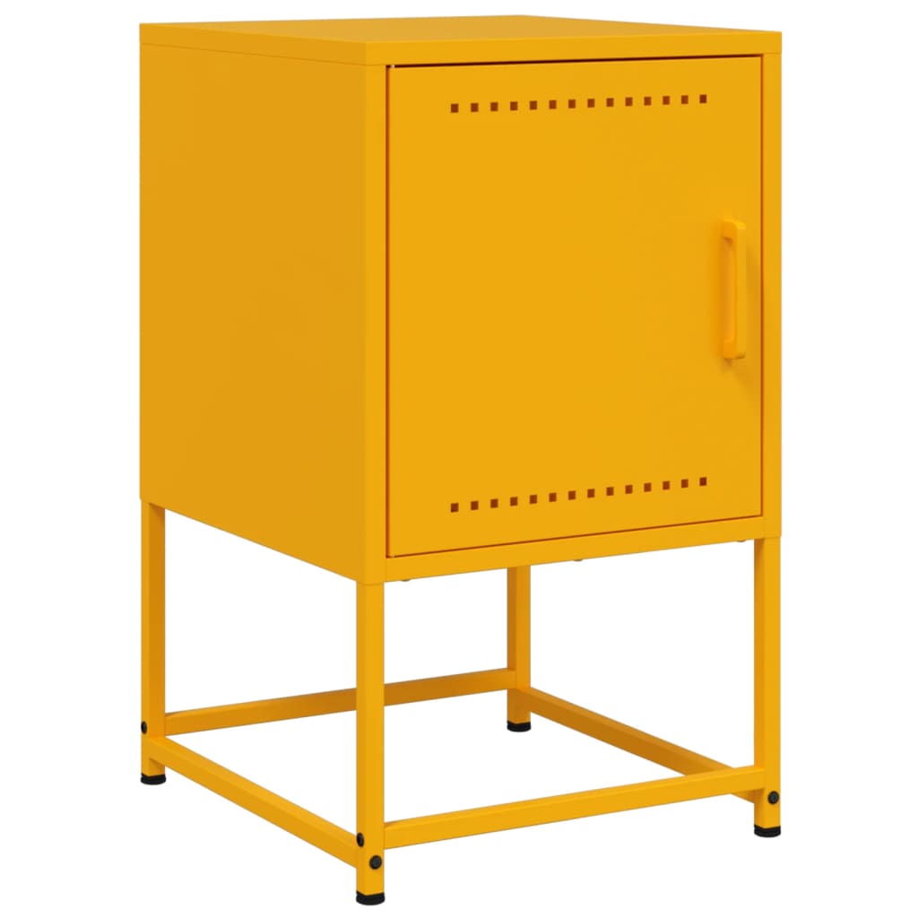Mustard Yellow Steel Bedside Cabinets 2 pcs - 36x39x60.5 cm