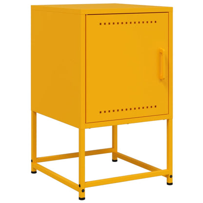 Mustard Yellow Steel Bedside Cabinets 2 pcs - 36x39x60.5 cm