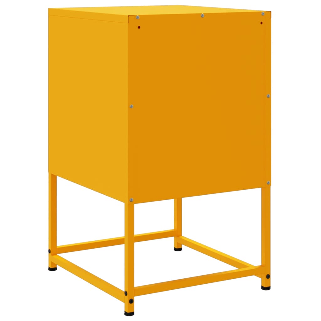 Mustard Yellow Steel Bedside Cabinets 2 pcs - 36x39x60.5 cm