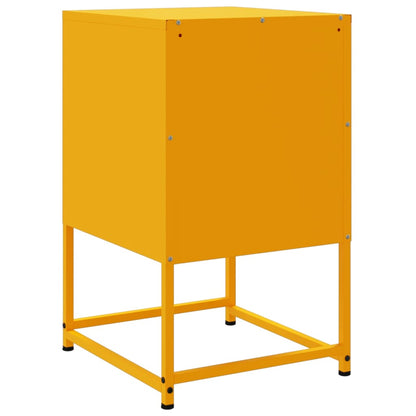 Mustard Yellow Steel Bedside Cabinets 2 pcs - 36x39x60.5 cm