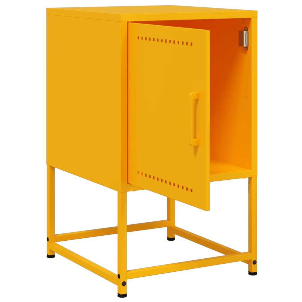 Mustard Yellow Steel Bedside Cabinets 2 pcs - 36x39x60.5 cm