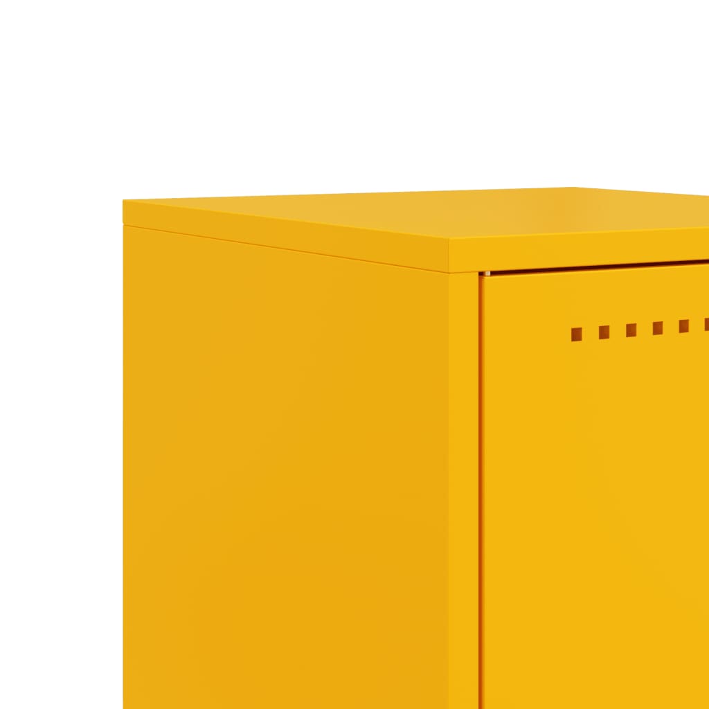 Mustard Yellow Steel Bedside Cabinets 2 pcs - 36x39x60.5 cm
