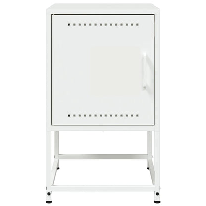 Set of 2 White Steel Bedside Cabinets - 36x39x60.5 cm